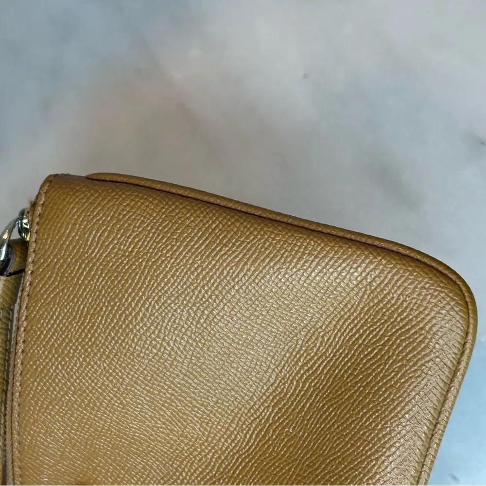 Coach Wristlet Bag Purse Leather Tan Designer Pouch Wallet